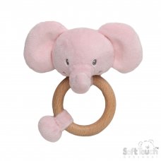 ERT66-P: Pink Eco Elephant Rattle Toy